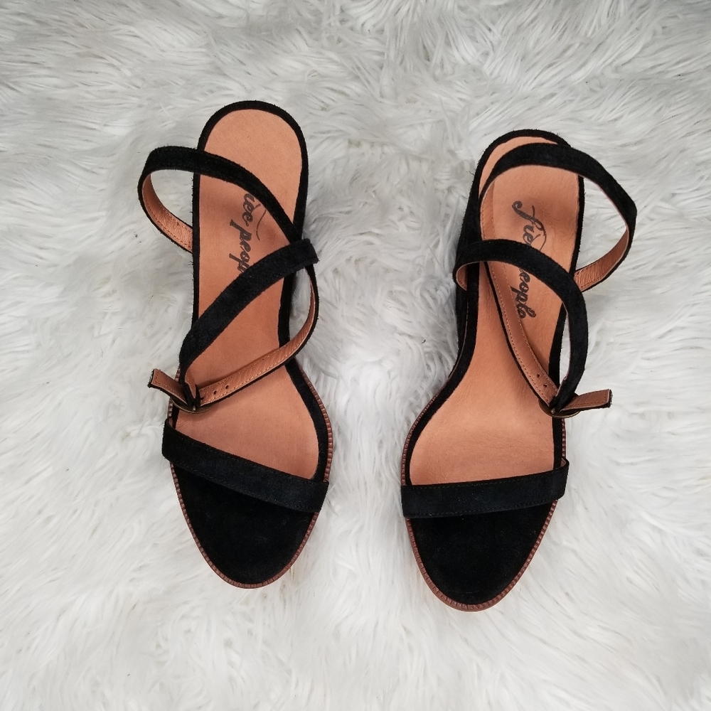 COPY - Free People Black Suede Wedges 9
